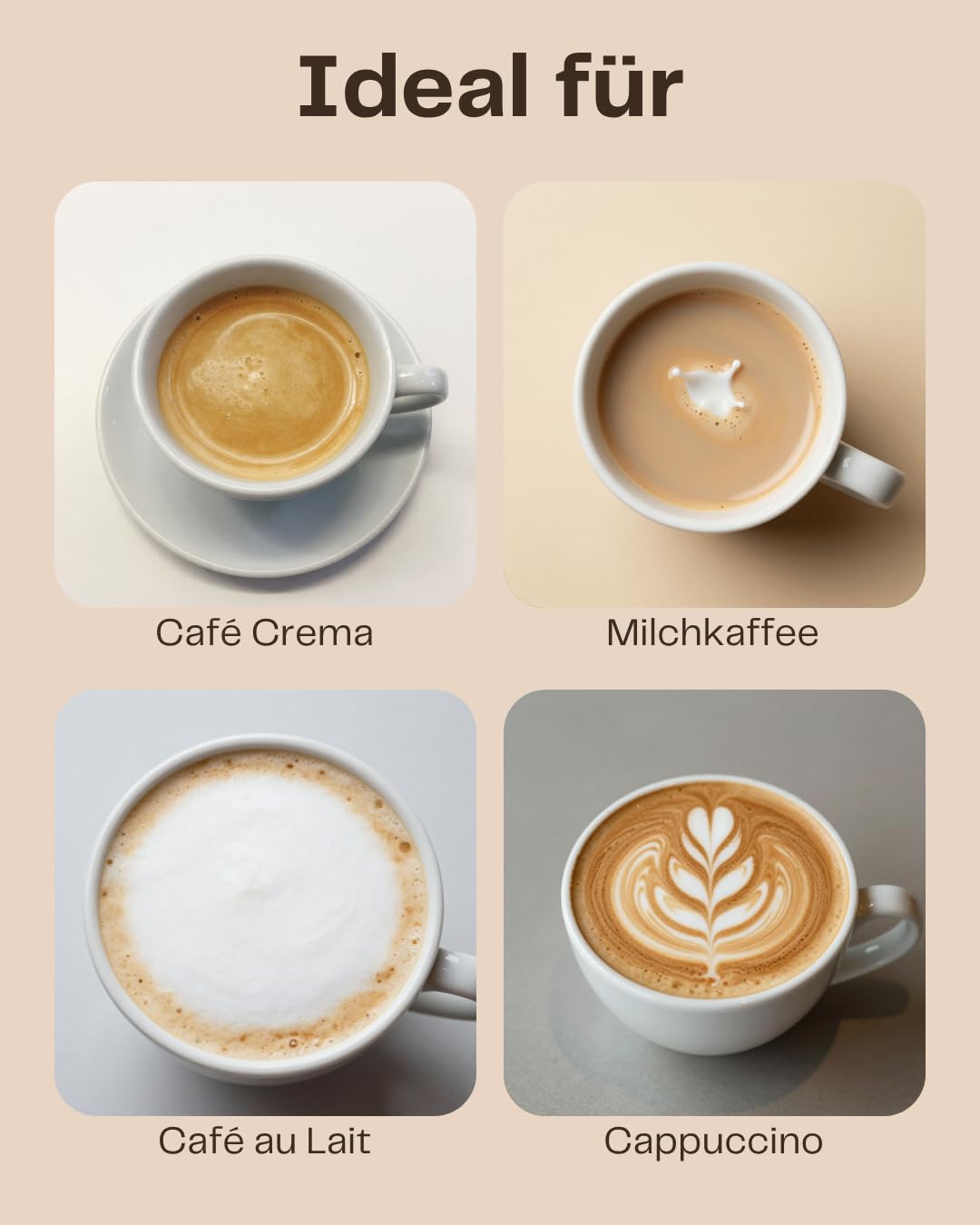 Café Emilia Crema Classico, Kaffeebohnen, Stärke 3/5, 4 x 1 KG | Harmonischer Blend, mittlere Röstung für Vollautomaten & Siebträger, ideal als Café Crema, Milchkaffee oder Café au Lait