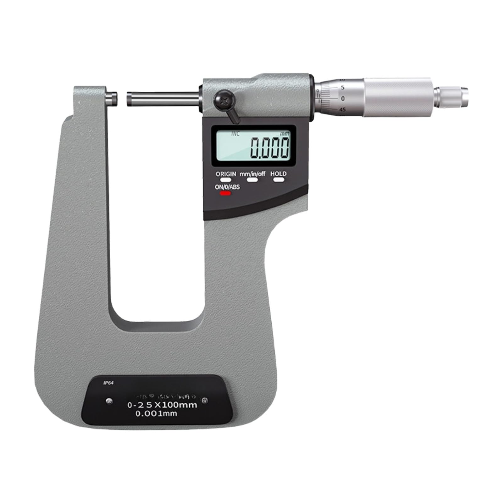 Digitales Bügelmessschraube mit tiefem Bügel, 0-25 mm(100mm 0-25mm)