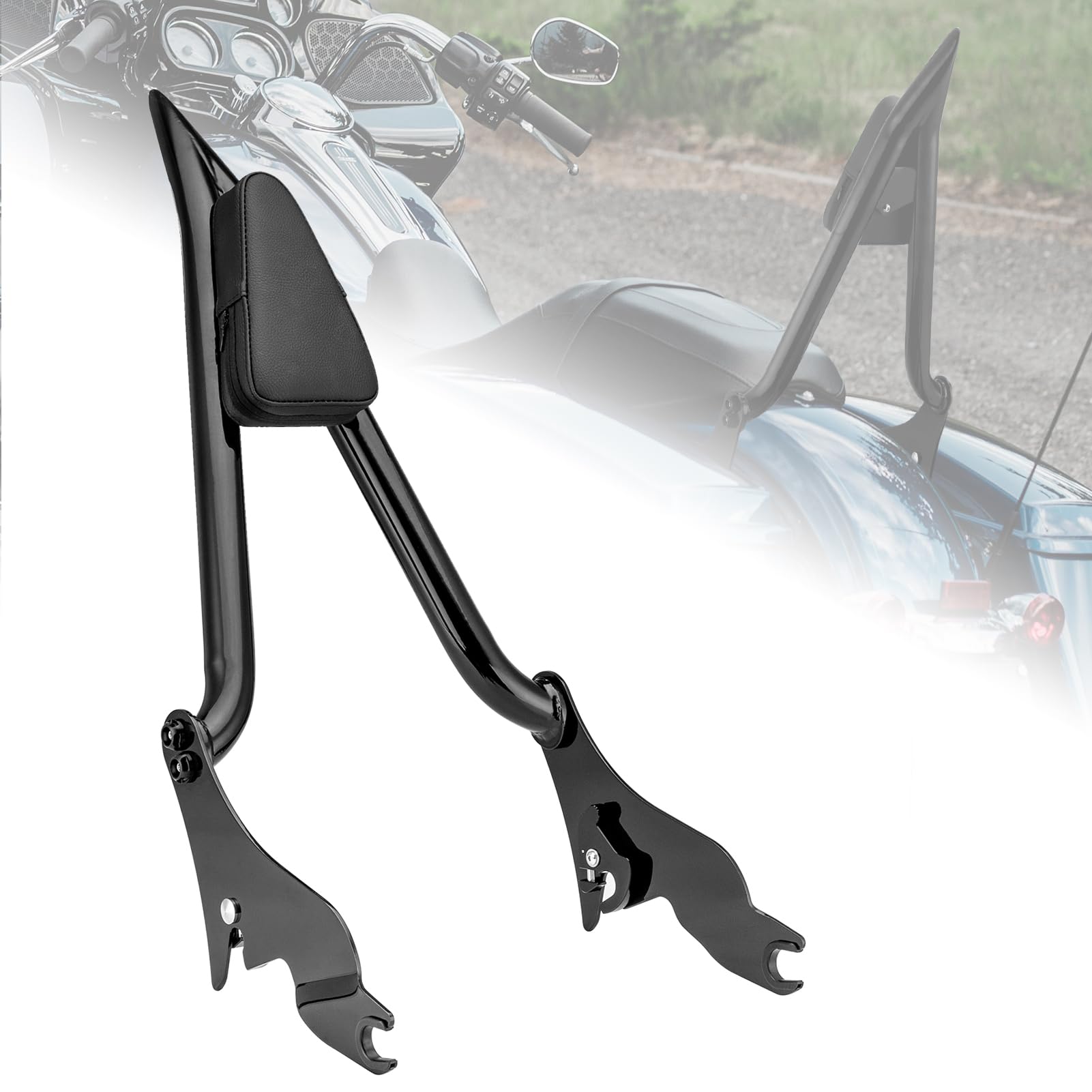 Eumti 28" Tall Detachable Sissy Bar For Harley Touring Models 2009-2023 - Quick Release Passenger Backrest With Pad - View #8