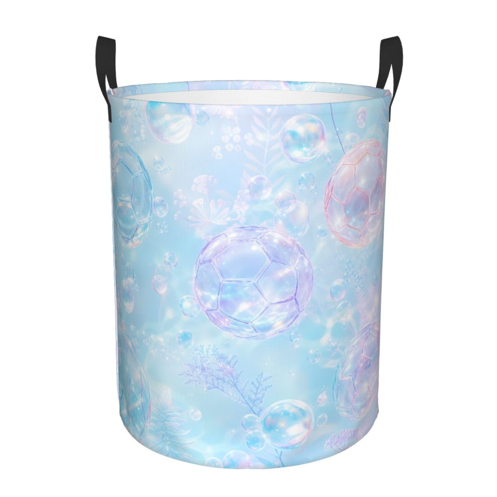 Panier à linge football pour chambre d'enfant | Corbeille de rangement ronde en tissu 40x50cm