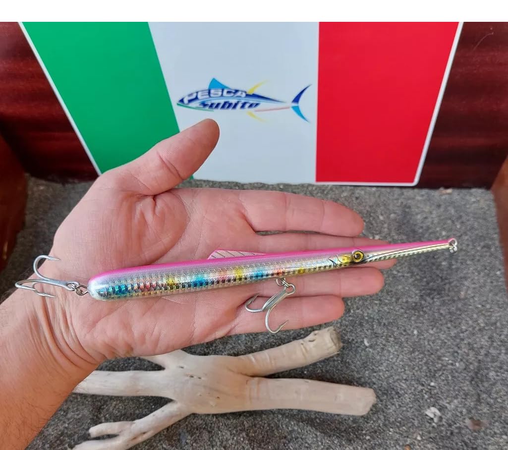 KIT 3 PZ Needle Skipping Lure Esca Artificiale Floating Pencil Aguglia Pesca Spinning Pesce Serra Barracuda Spigola Galleggiante