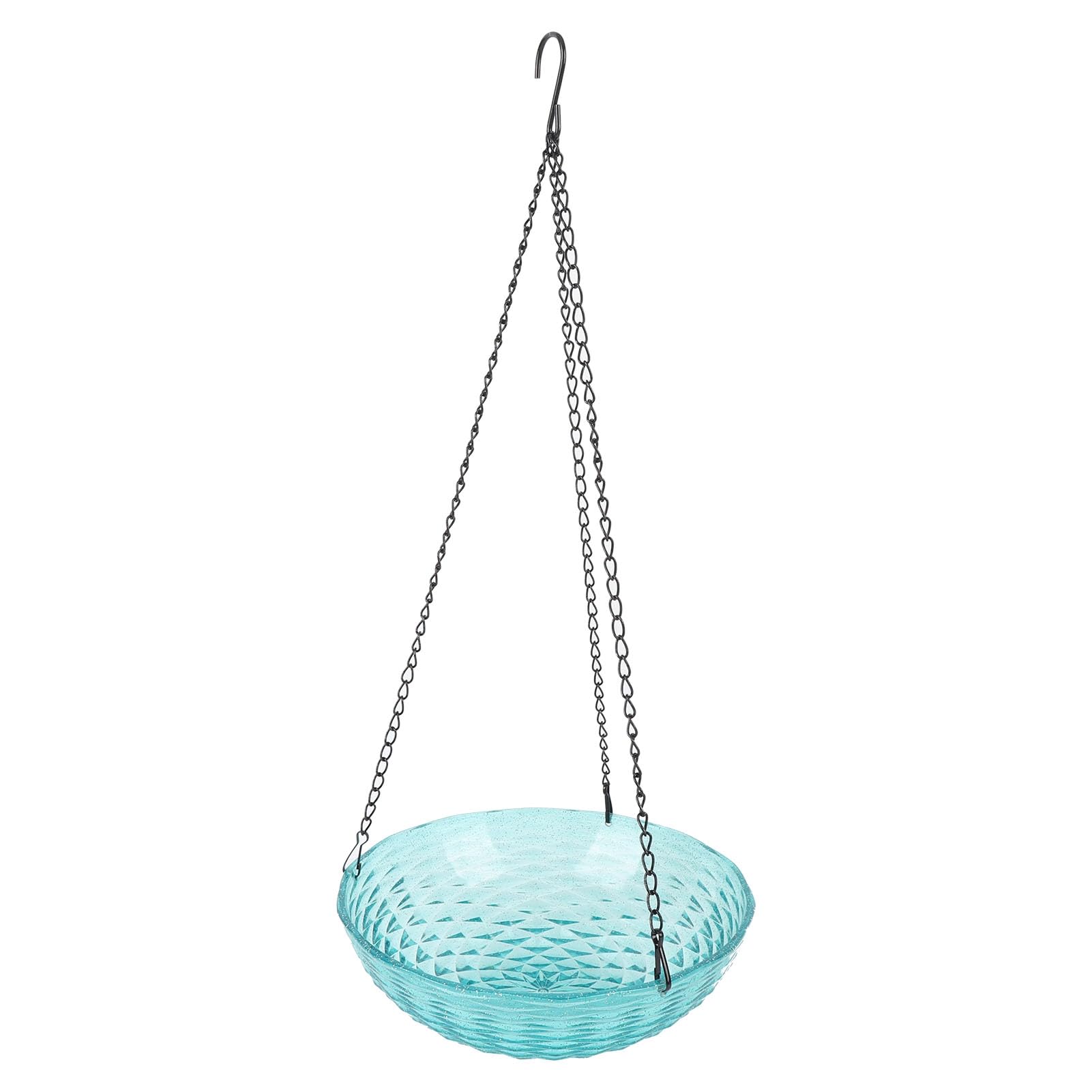 CHICIRIS Support de Bain d'oiseaux Suspendu avec Fontaine, Plastique (Blue)