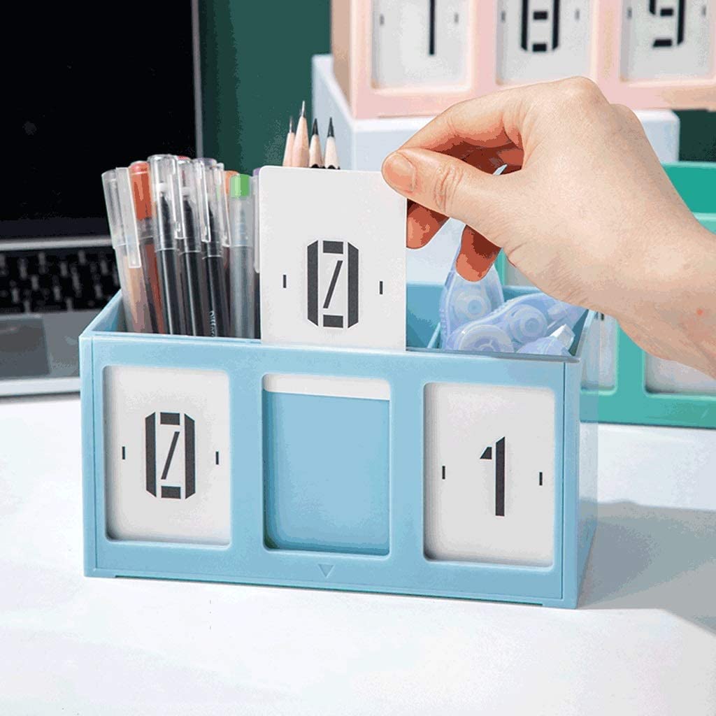 Papelería Portalápices de Cuenta Regresiva, portalápices de Maquillaje de plástico Multifuncional, portalápices Creativo de Gran Capacidad para Oficina y hogar Portalápices