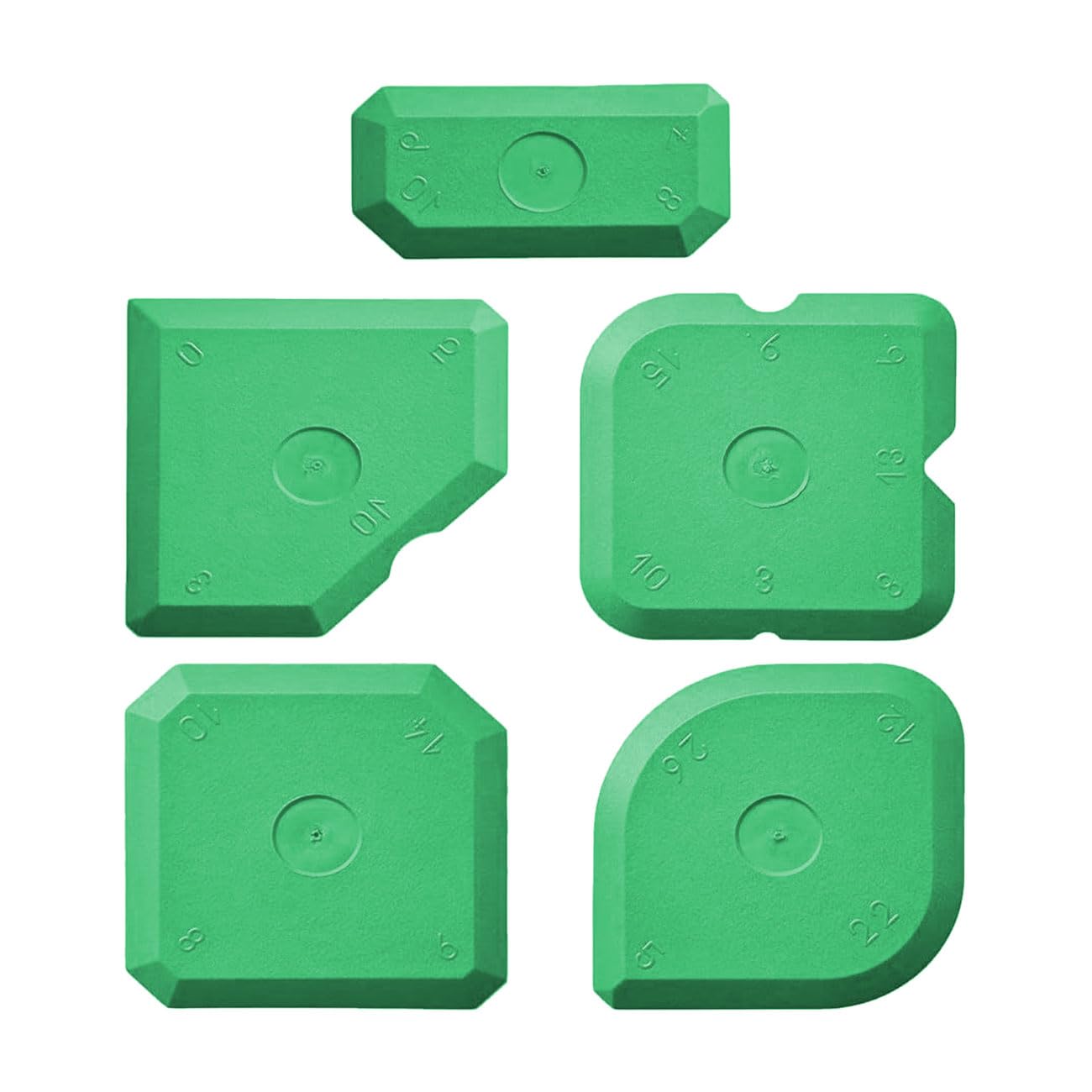 Set di 5 Pezzi di Spatole in Silicone Spatola per Giunti Professionale per Silicone per Cucina Bagno Legno Vetro (Verde)