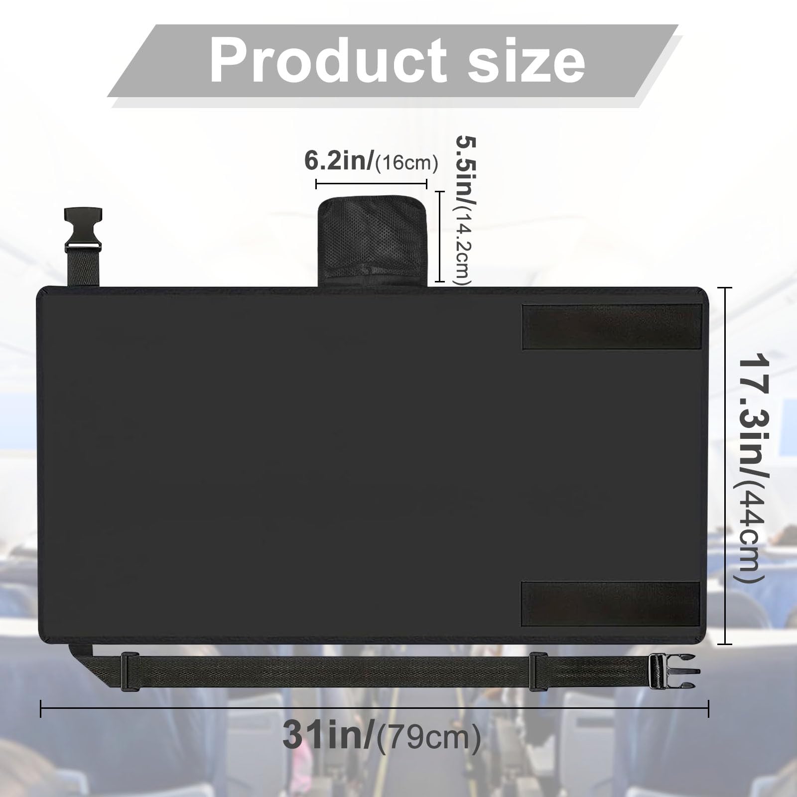 ReposapiéS Para NiñOs En AvióN,ReposapiéS Para NiñOs En AvióN,ExtensióN De Asiento Para NiñOs En AvióN,ReposapiéS PortáTil De Viaje Para AvióN,Negro79cmx44cm