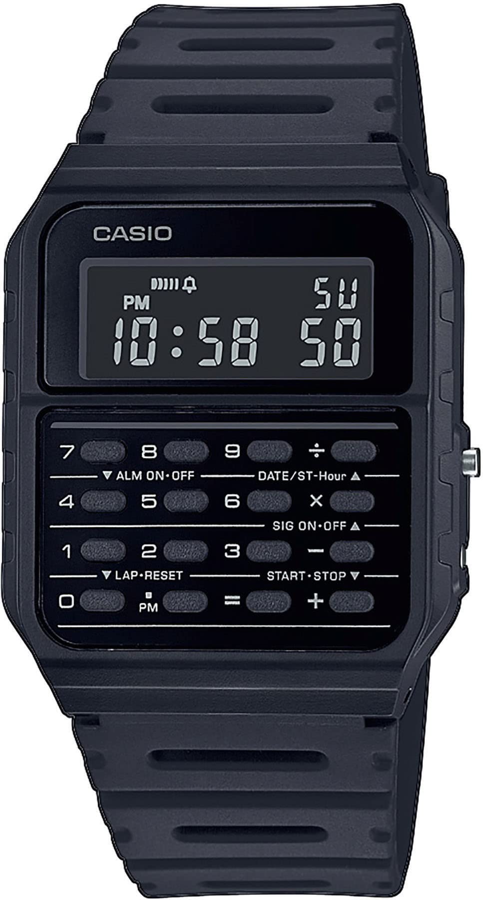 Casio Orologio Quarzo Unisex, misura cassa 34.40mm con quadrante Nero Digitale e cinturino Nero in Plastic/​Resin Strap CA-​53WF-​1BEF