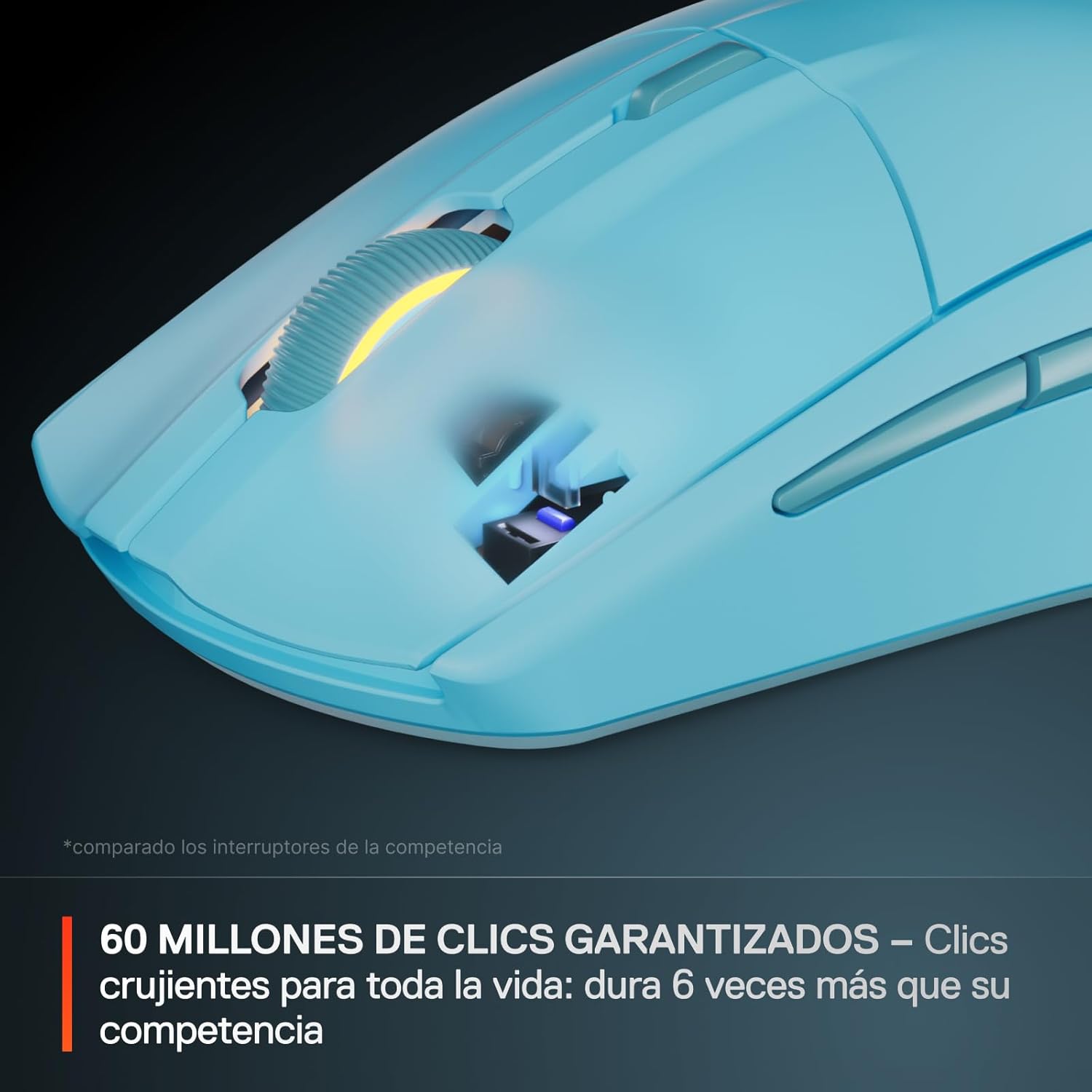 SteelSeries Rival 3 Wireless Gen 2 – Raton Gaming – 2,4GHz y Bluetooth – Sensor óptico TrueMove Air de 18000 dpi – Durabilidad de 60 M de clics – Ligero – Deslizadores 100% PTFE – Aqua 6