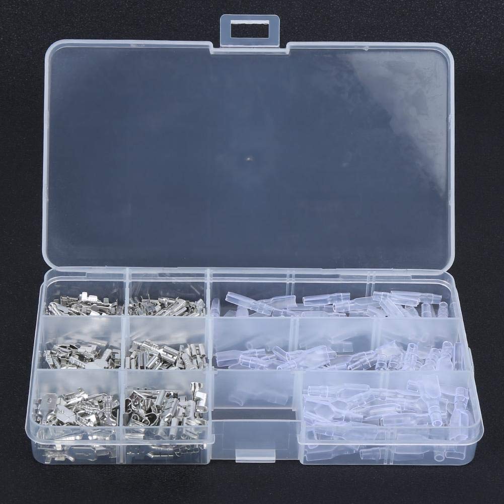 270pcs Female Wire Spade Connector Kit Insulated 2.8/4.8/6.3mm Electrical Crimp Connector Set