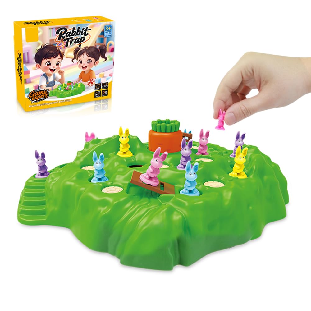 HATFRYF Bunny Trap Board Game, Two-player Battle Combat Mind Training Toys, Funny Bunny Childrens Games, Interactive Educational Logic Thinking Board Games, Gift A