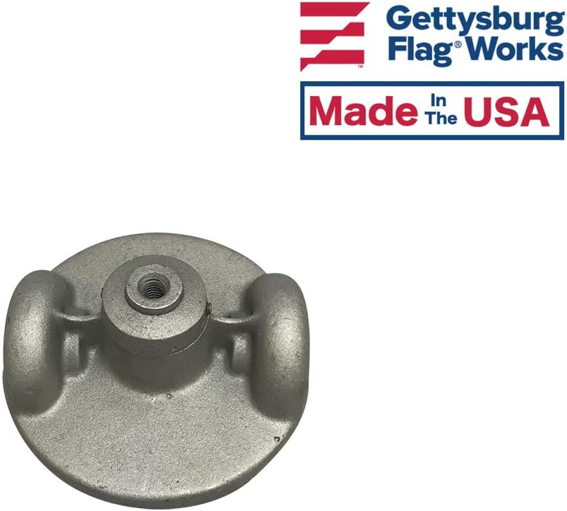 Gettysburg Flag Works 2" Double Pulley Cast Aluminum Cap Style Rotating Flagpole Pulley Truck, with Set Screws, for in-ground flagpole, Made in USA