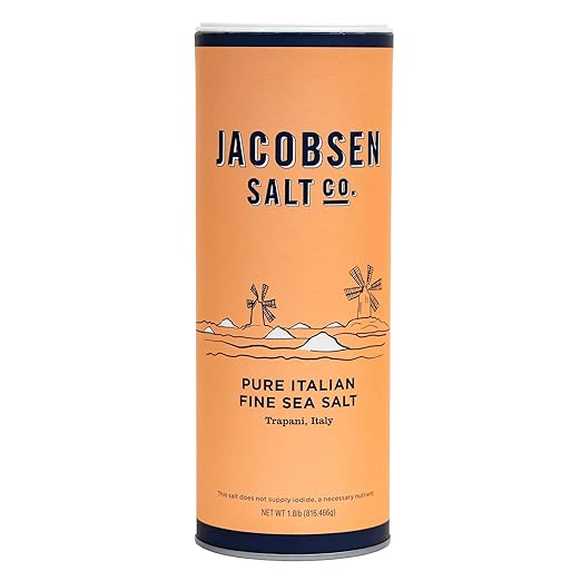 Jacobsen Salt Co. Pure Italian Fine Grain Sea Salt - Real Sea Salt for Cooking, Baking, or Pickling, Gourmet Seasoning, Harvested in Italy - 1.8 lb