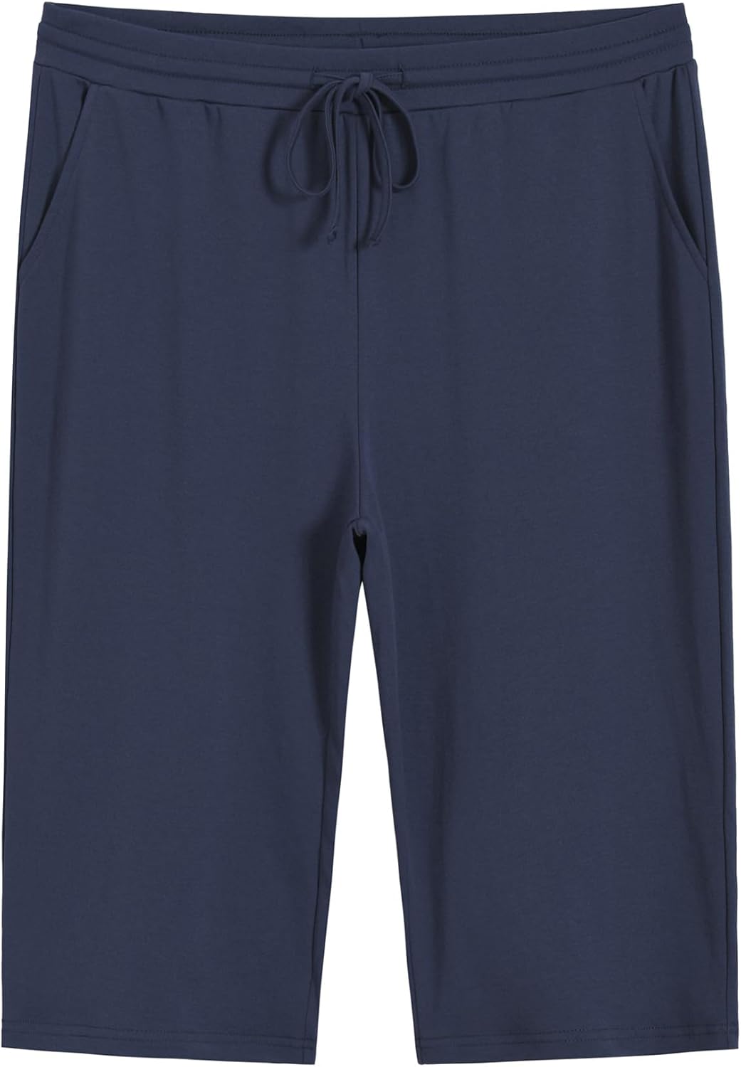 Weintee Women's Plus Size Petite Drawstring Knit Capri Pants with Pockets