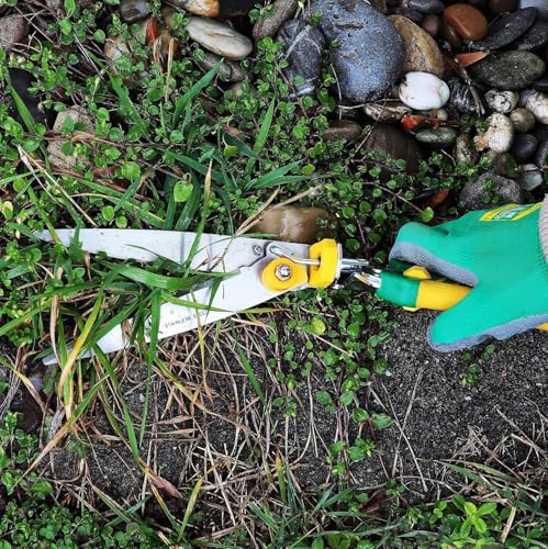 GRÜNTEK Rasenschere EISVOGEL, Premium Rasenkantenschere mit 180° drehbarem Schneidekopf, robuste Grasschere 345 mm, rostfreie INOX, Edelstahl Klingen 140 mm, Ergo-Griffe, Kantenschere Rasen, manuell