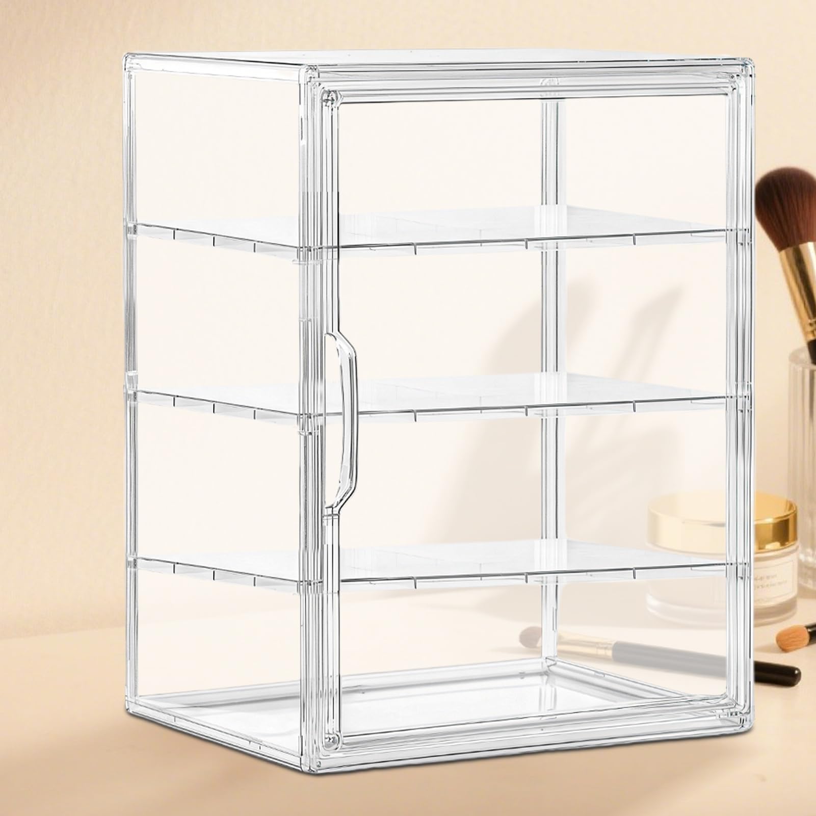 Vetrina per Pasticceria Dispenser per Dessert a 4 Livelli Scatola per Pane | Organizzatore Ermetico in Acrilico per Alimenti per Panini Fatti in Casa Biscotti Bagel