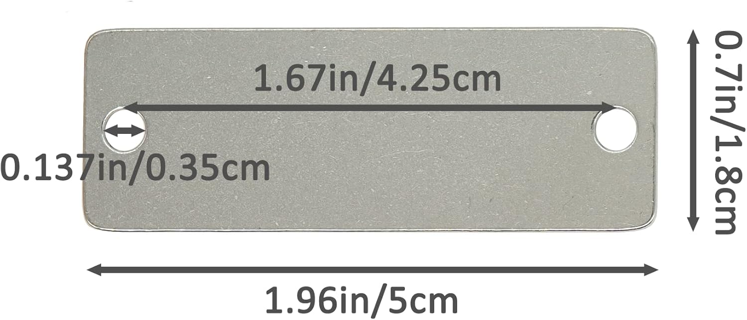 StayMax 25 Pack Stainless Steel Blank Tags Rectangle Stamping Blanks with Two Holes - Image 2