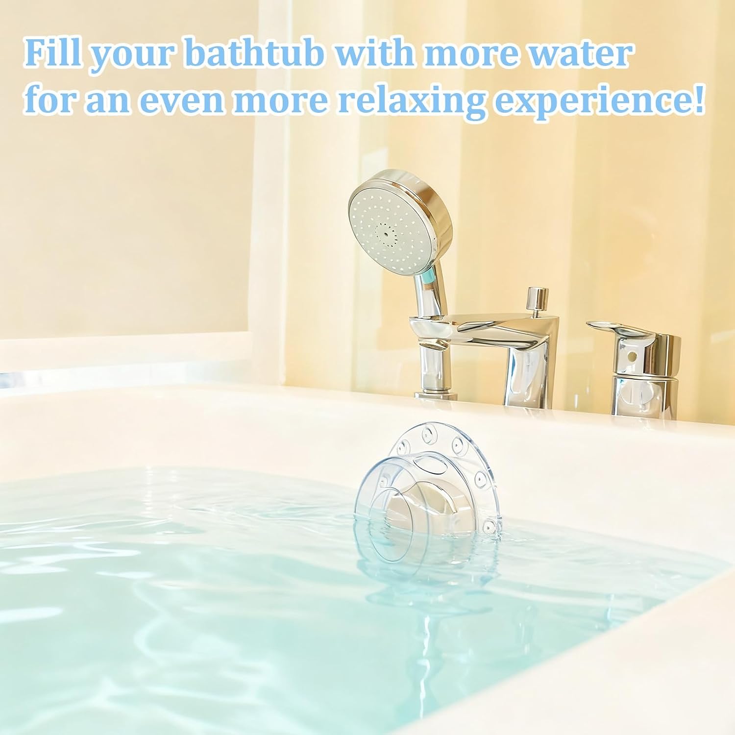 2 Pcs 6.1 Inch Transparent PVC Bath Stoppers, Bathtub Stoppers image 5