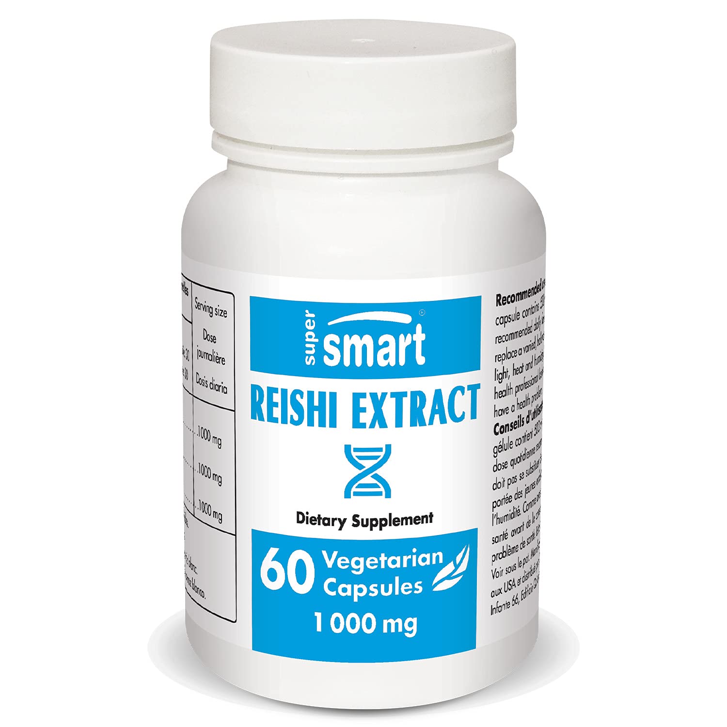 Supersmart - Reishi Extract 1000 mg Per Day - Mushroom Standardised to 20%  Polysaccharides & 6% Triterpenes - Antioxidant Properties & Cardio ...