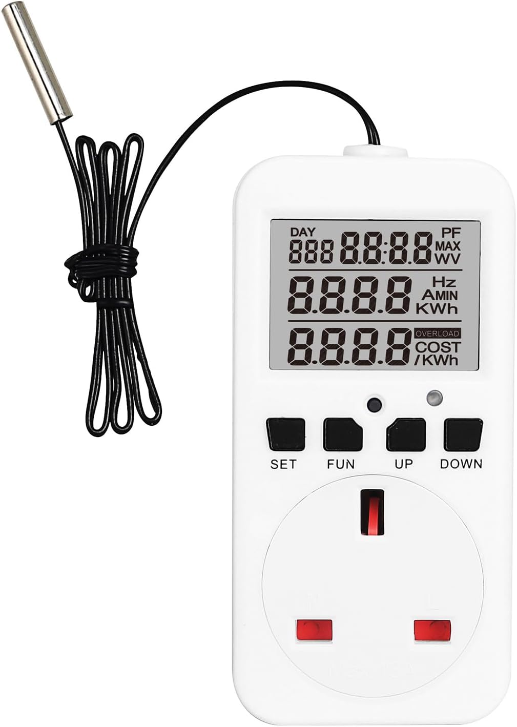 Domary Digital Thermostat Plug Socket Reptile Temperature Controller Outlet Plug 230V 13A Heating Cooling Control for Incubator Incubator Greenhouse Terrarium Heat Mat