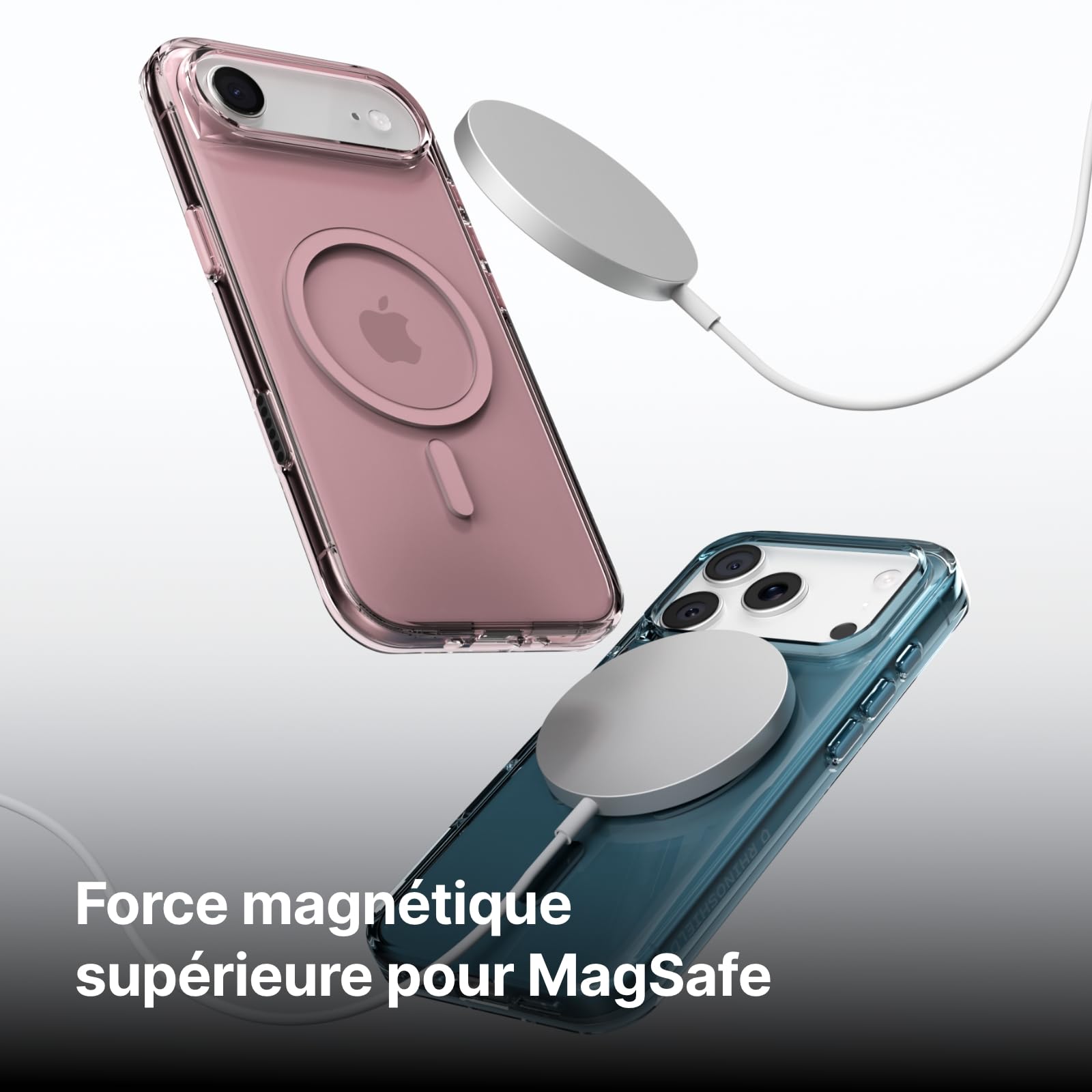 RhinoShield Coque Compatible MagSafe[iPhone Air] | Clear, Anti-jaunissement, Haute Transparence, Force magnétique supérieure, dépasse Les Normes Militaires de Protection - Noir Quartz