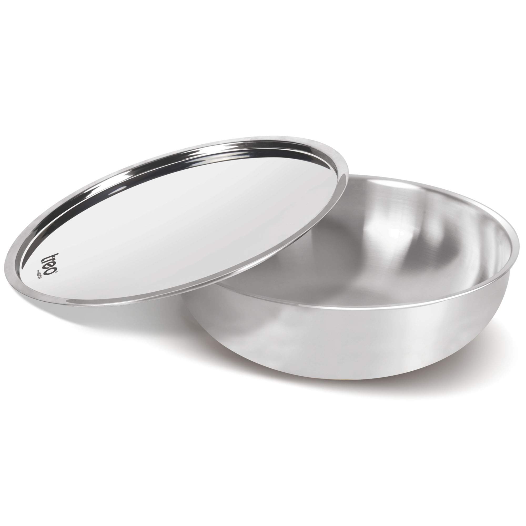 MILTON Pro cook Tri-Ply Stainless Steel Tasla with Lid, 22 cm / 2.2 Litre, Kadai/Tasra, Even Heat Distribution, Easy to Clean, Induction Gas Stove Compatible, Silver, 3 Years Warranty