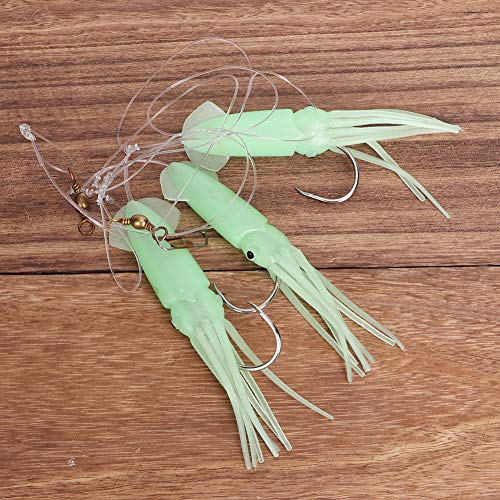 simulatie inktvis lokken aas, sterke taaiheid 3 stuks inktvis aas string haak lichtgevende pvc voor zee - Image 8