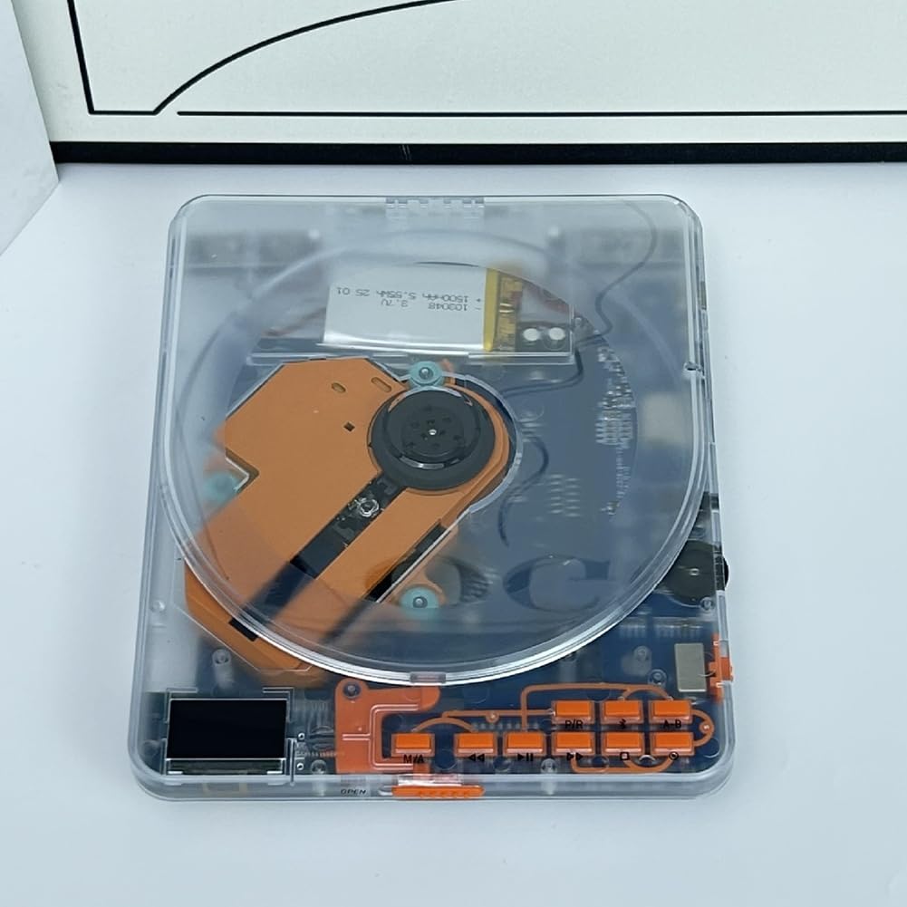 Reproductor de CD Transparente, Portátil, para Aprender Inglés, Repetidor, CD, Álbum, Reproductor de MP3, Reproductor de CD de Música Transparente.