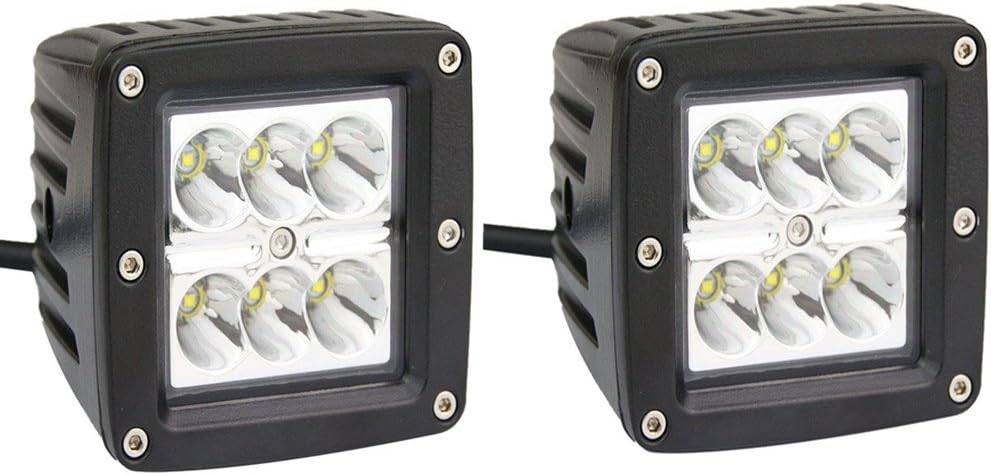Led Light Bar,Lumitek 2PCS 24W Spot LED Cube Pods Work Light Driving Offroad Flush Mount for Truck Vehicle Boat 4WD SUV ATV UTV