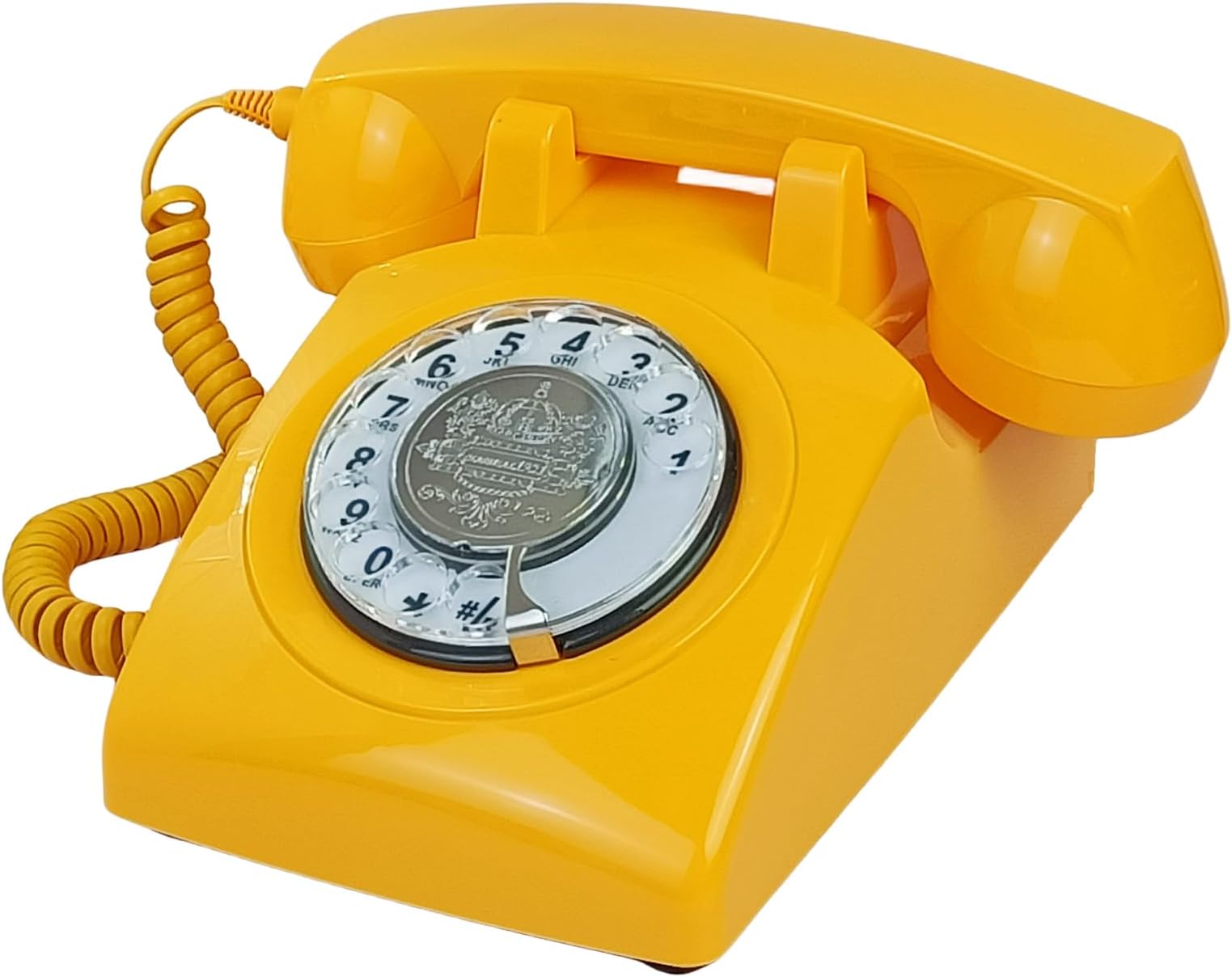 Corded Retro Phone, Landline Telephone with Old Fashion Rotary Dial Keypad, Decorative Classic 80s Antique Vintage Phones for Gift