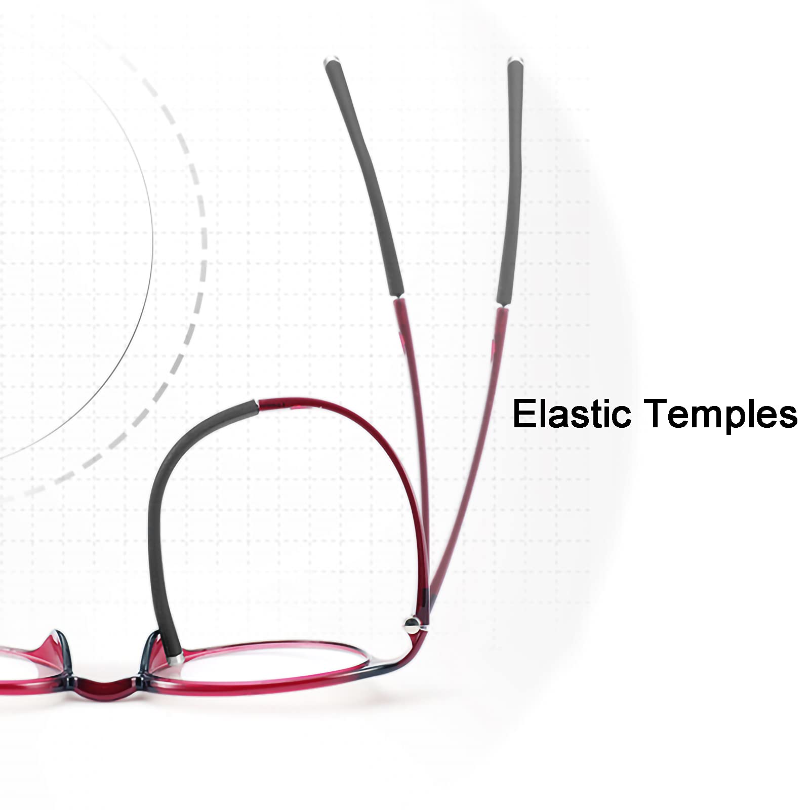 Lesebrille für Damen mit Blaulichtfilter, Vollformat, Computer-Lesebrille, leichtes Harz, Bequeme Gaming-Brille, Rot, +3,00 (Rot 1)