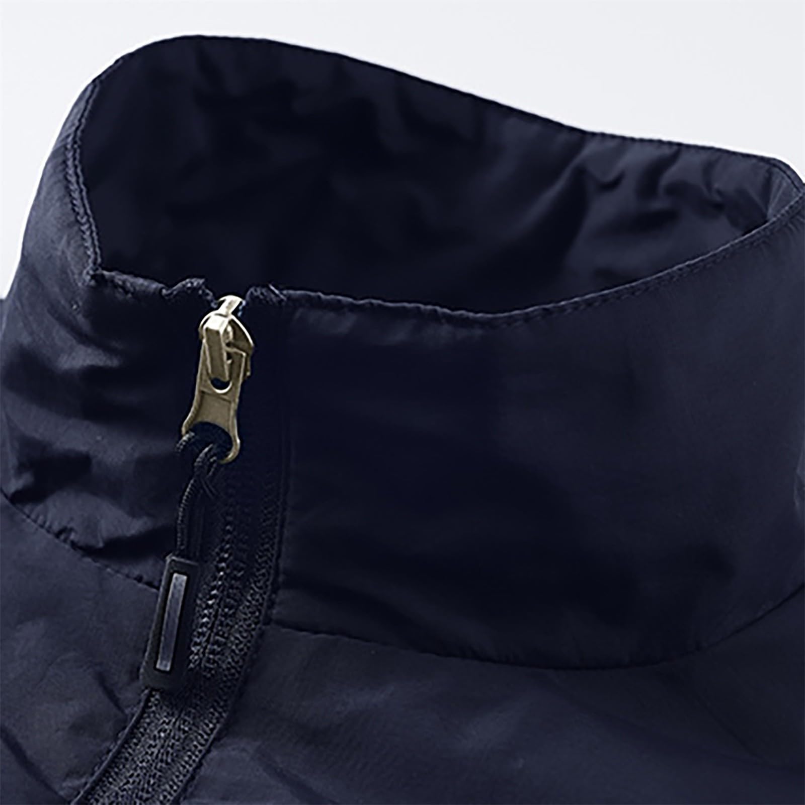 Chaleco deportivo para hombre, ligero, chaqueta de exterior, transpirable, cuello alto, chaleco de trabajo, chaleco de pesca con múltiples bolsillos, chaleco de caza con cremallera, chaleco sin mangas