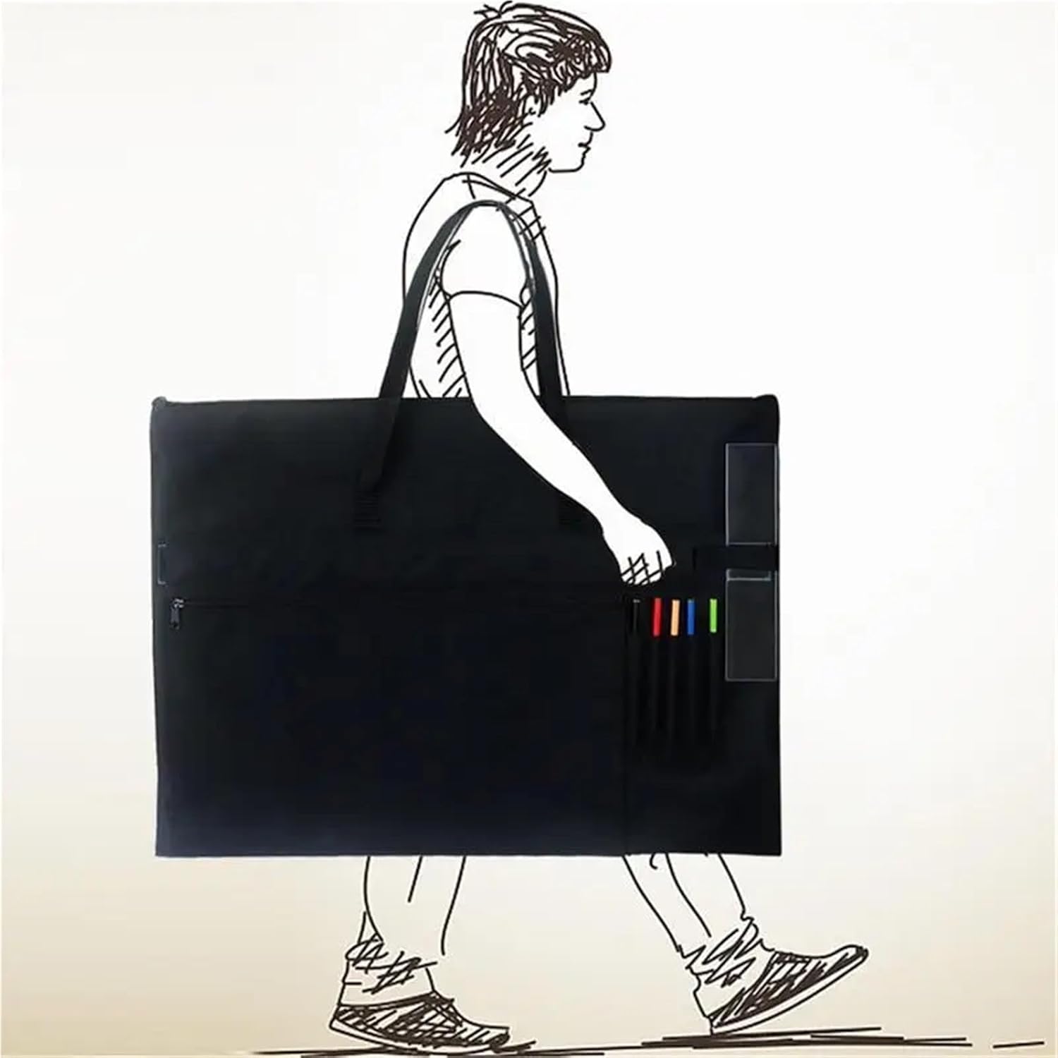 Art Portfolio Bag Art Portfolio Case Large Capacity Carrying Storage Case Waterproof Portfolio Bag for Artwork Poster Sketching for Artwork, Poster