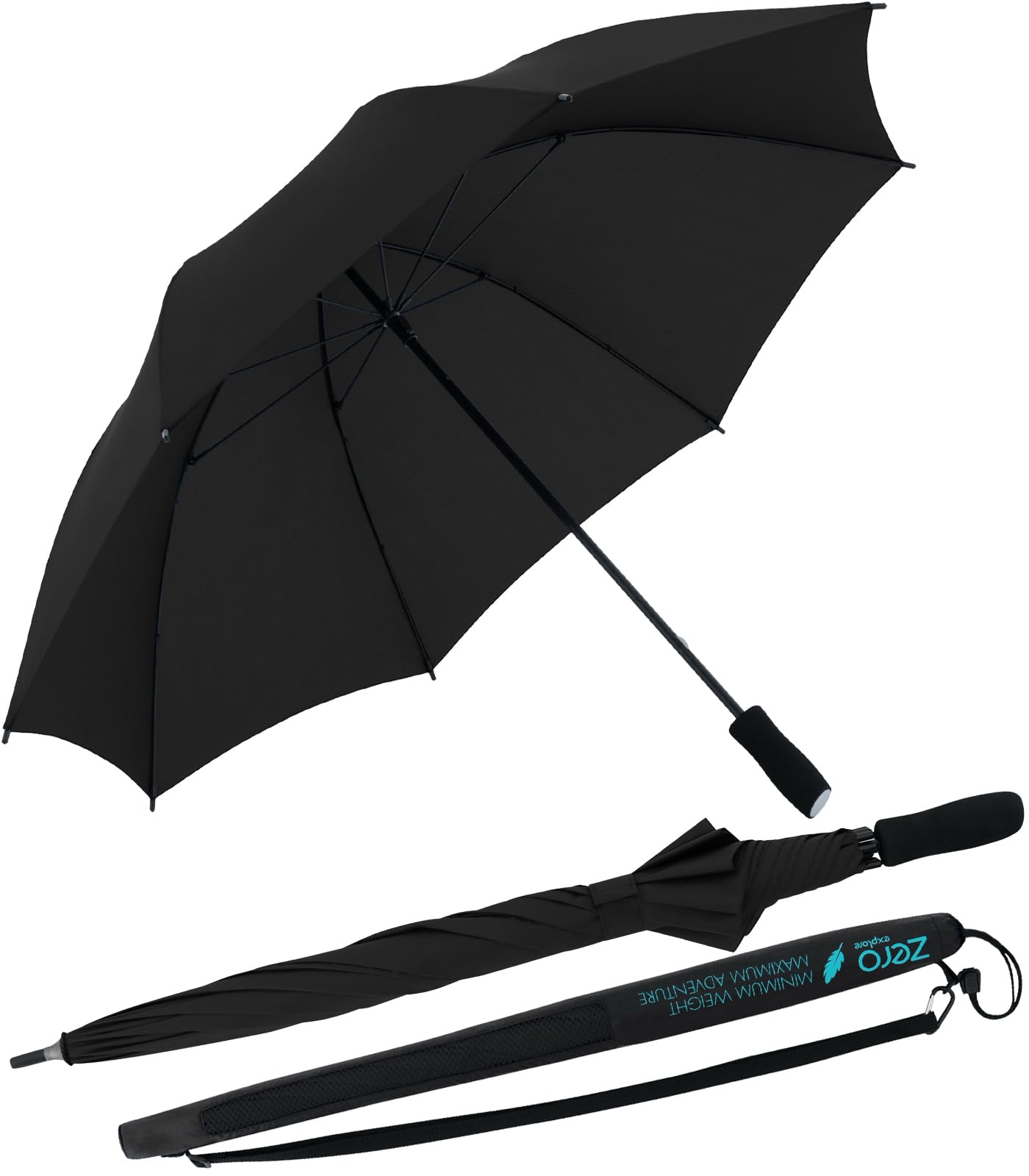 Doppler Zero Explore Black: paraguas elegante con diseño minimalista 8