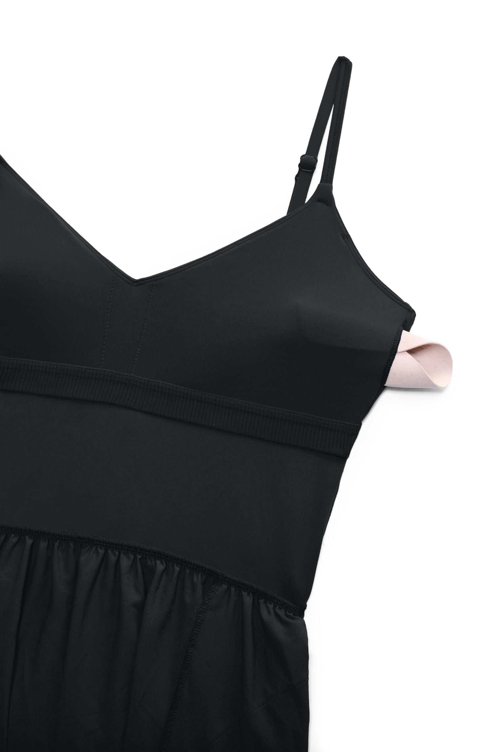 CRZ YOGA Scollo a V Maxi Casuale Abito Canottiera | Coppe Rimovibili, Linea Morbida, Tasche Laterali, Spalline Regolabili, Viaggiare, Senza Maniche, Outfit da Donna
