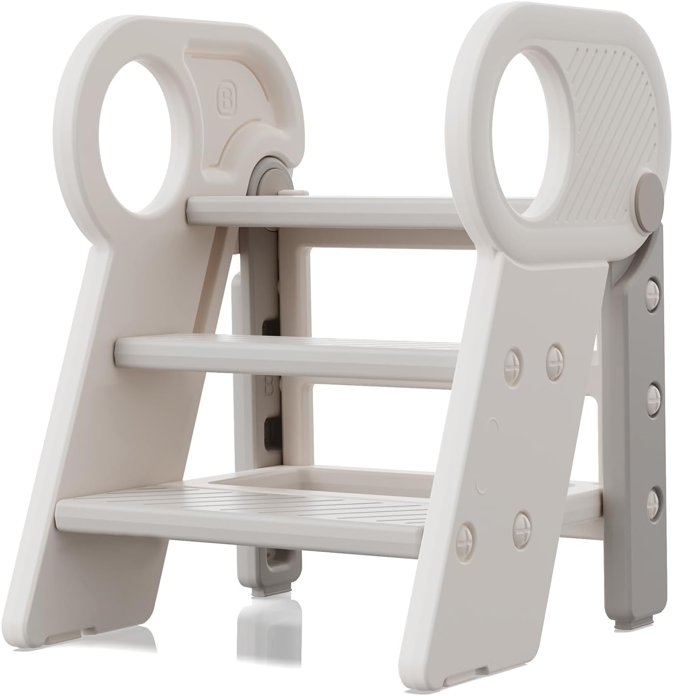 Esemoil Toddler Step Stool for Bathroom Sink, Adjustable 3 or 2 Step Plastic Helper Stool for Kids Toilet Potty Training, Kids Step Stool for Bathroom Counter with Safety Handles and Non-Slip Pads