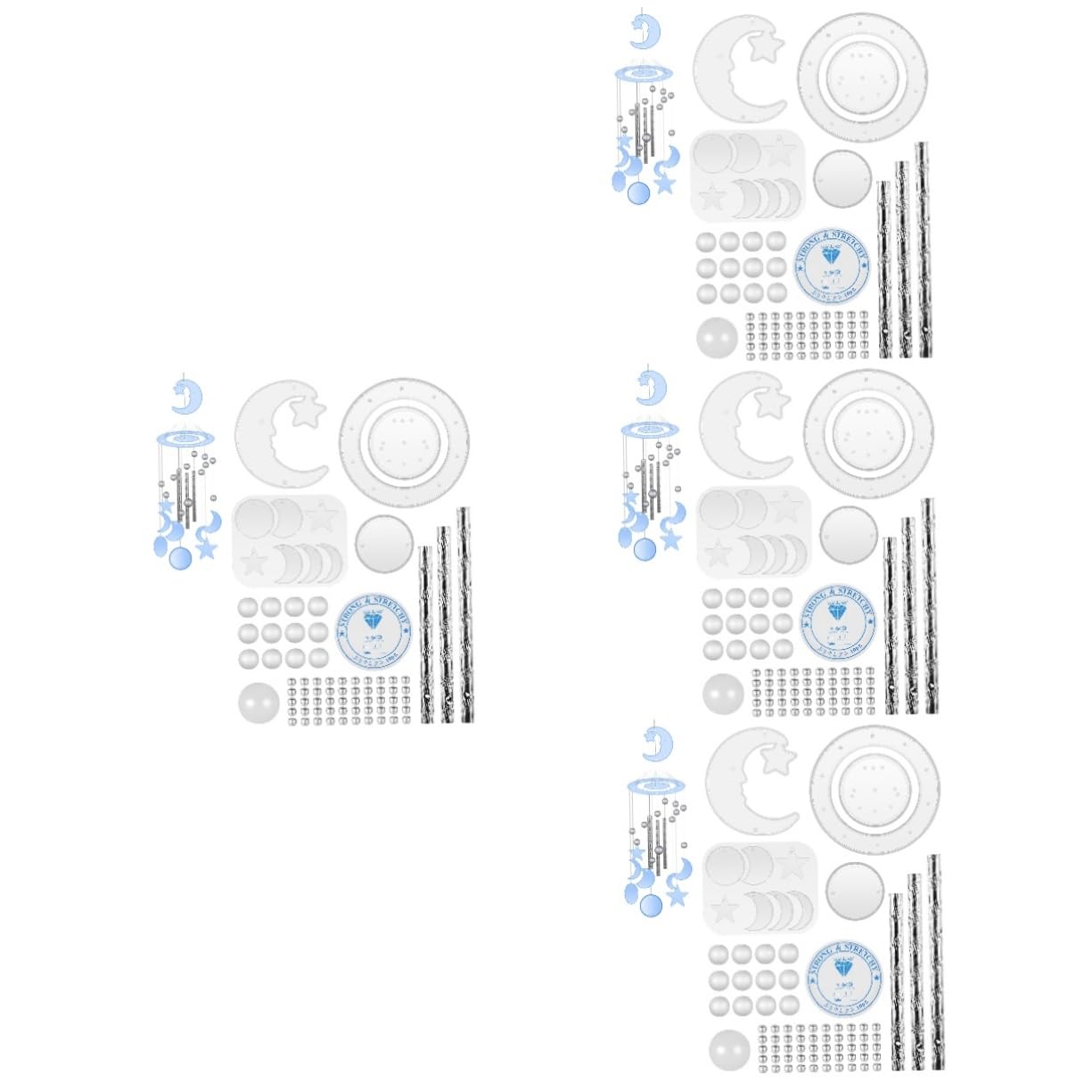 SHINEOFI 4sets Completo Di Stampo Silicone Per Eolici Kit Fai Da Te Per Creare Wind Chimes Materiale Flessibile Per Progetti Creativi Inclusa Guida Inglese Per Attività