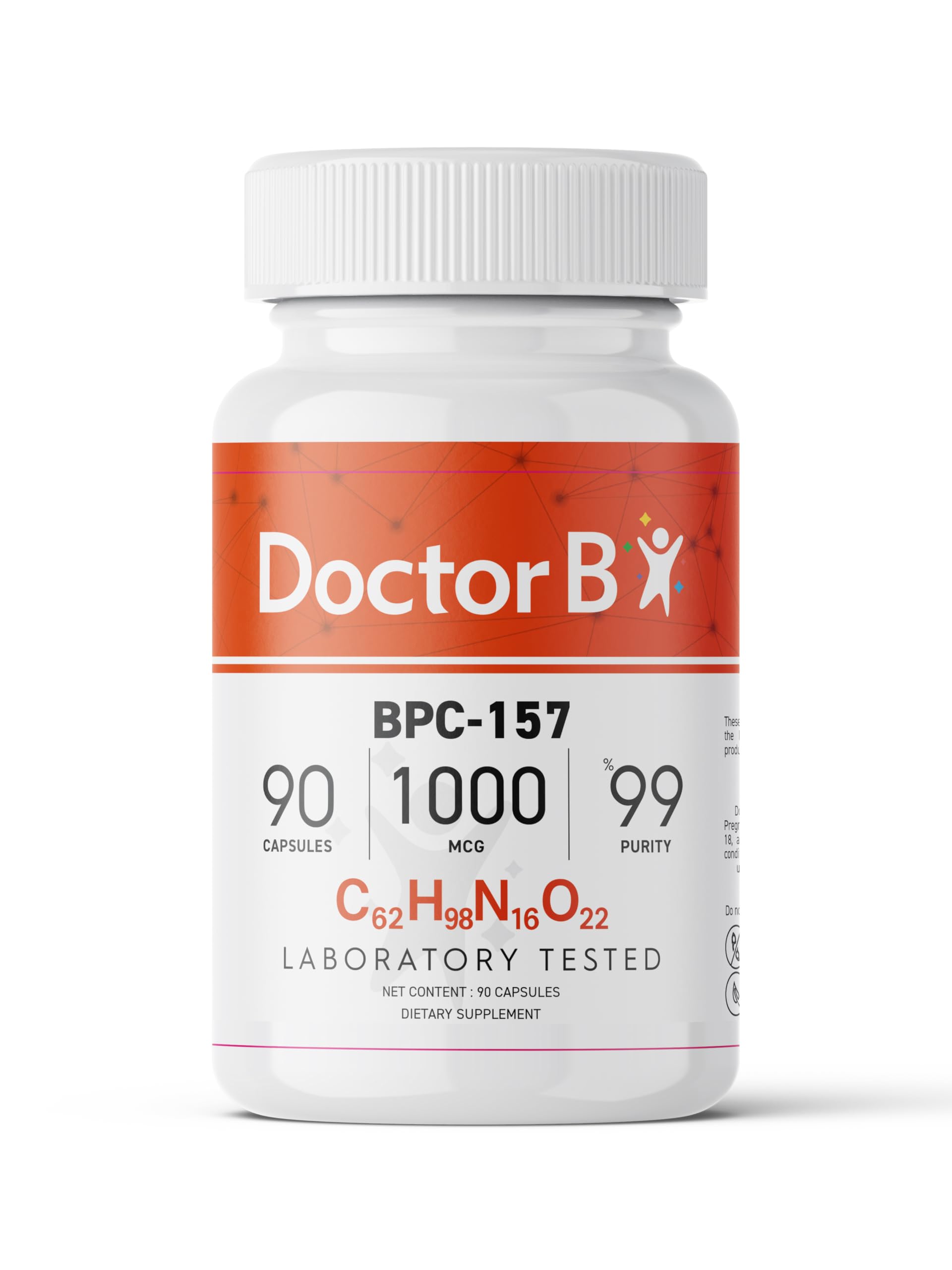 Doctor B BPC-157 | 3 Months Supply | 1000 mcg | 90 CT. | 99% Purity Tested