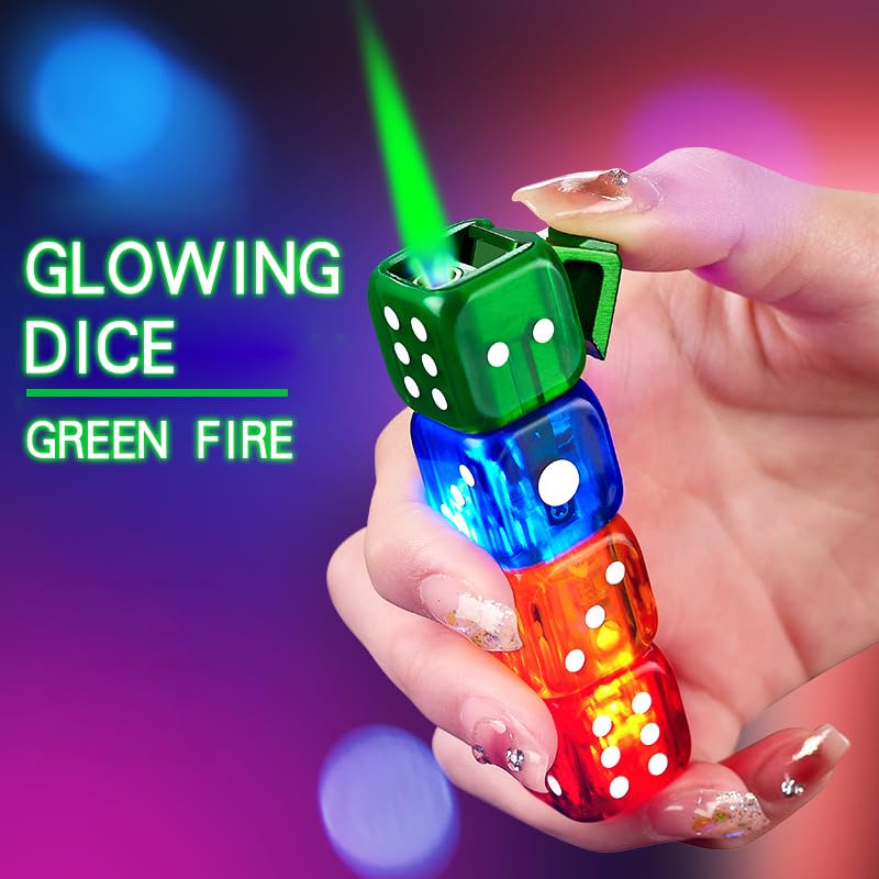 Amazon.com: Colorful Dice Torch Butane Lighter,Refillable Cool,Lighter  Adjustable Jet Flame Windproof,BBQ, Candles,Barbecue (No Methane Gas) :  Health & Household