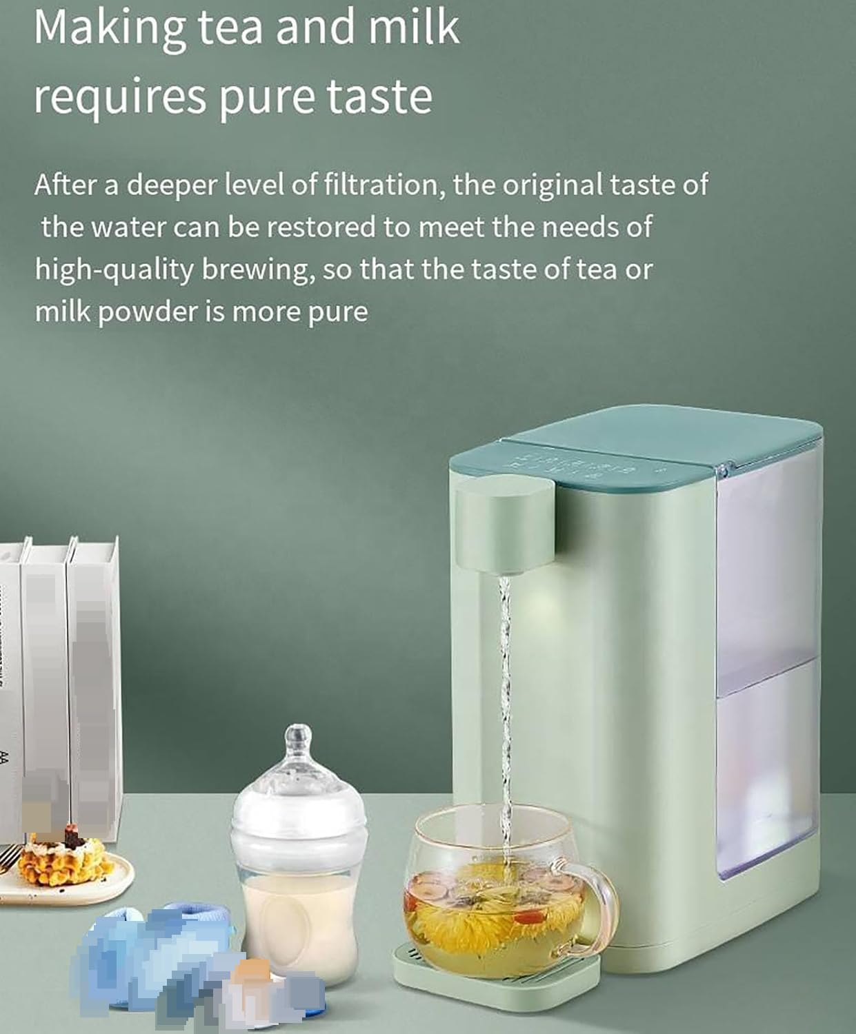 Instant Hot Water Dispenser 2000W, szybkie ogrzewanie, 5 ustawień temperatury, 3-litrowy zbiornik na wodę, szybko gotuje wodę, nadaje się do kawy i herbaty, cichy czajnik elektryczny na blacie, z blok