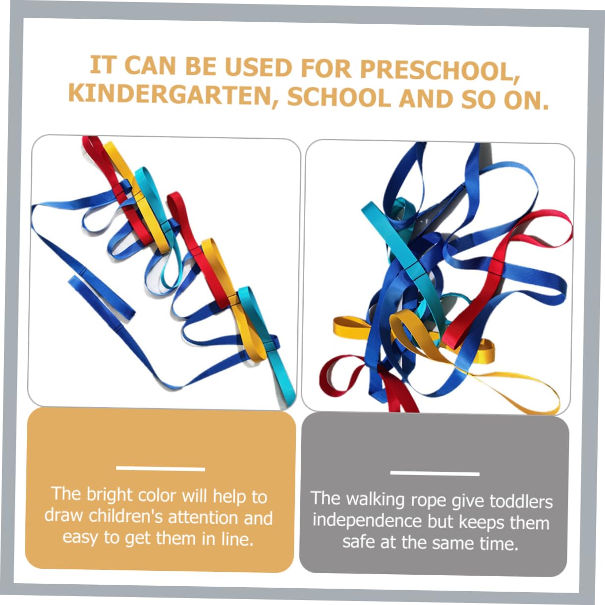 Safety Walking Rope for Durable Preschool Leash for Group Outings Lightweight Lost Traction Rope for Daycare and Kindergarten Use Bright Color Design to Attract