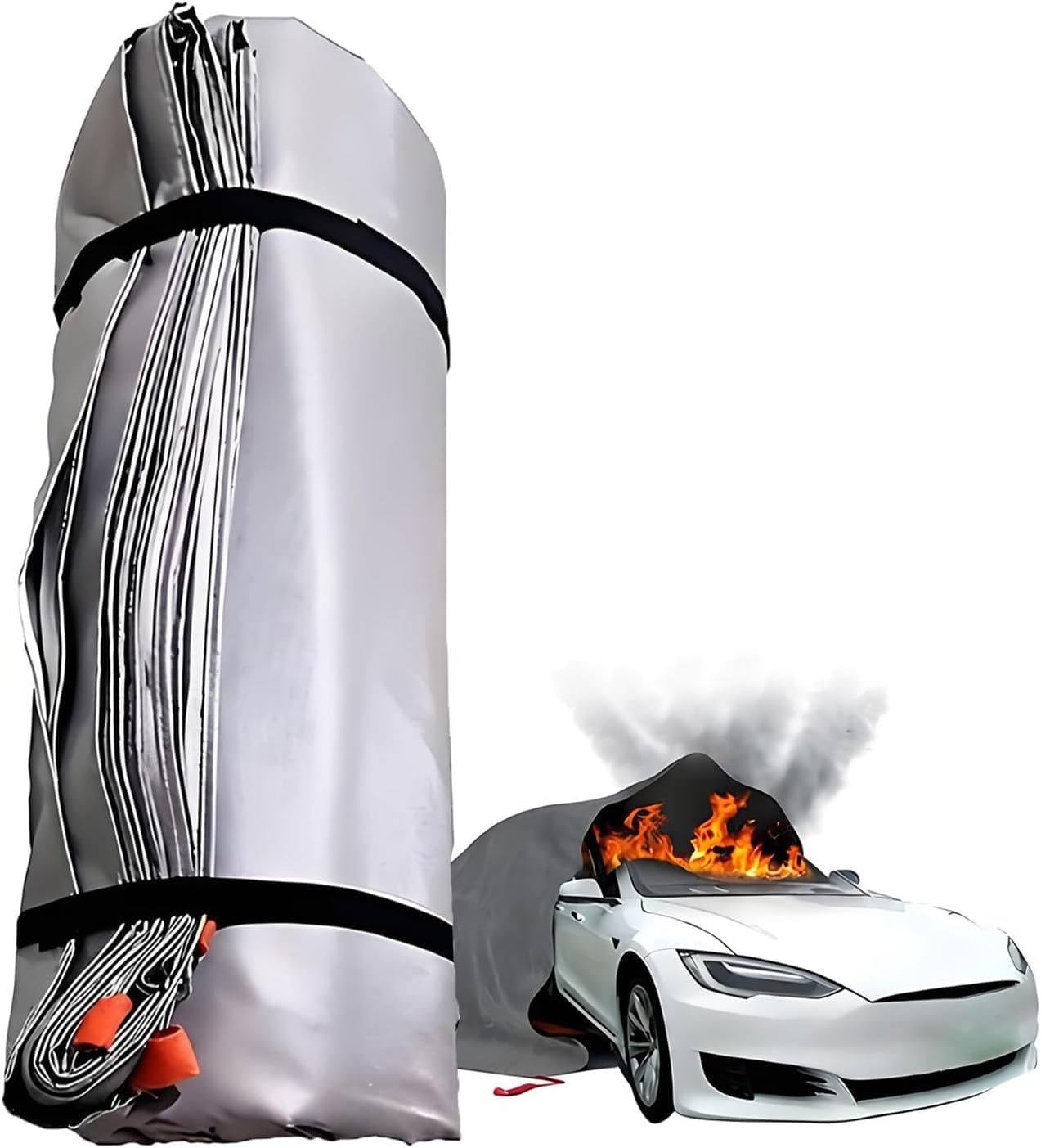 Ynbshgaa Size_name Car Fire Blanket, Double-Sided Silicone Fire Suppression Blanket For Electric & Gas Vehicles, Fire Extinguisher Blanket 4×6M,-6×8M/19.7×26.2Ft