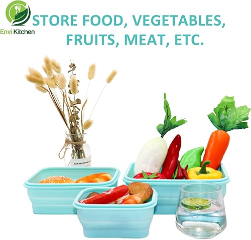Miniatura 7 de Contenedores de almacenamiento de alimentos con tapas herméticas, contenedor plegable para cocina, organización de despensa, aperitivos herméticos
