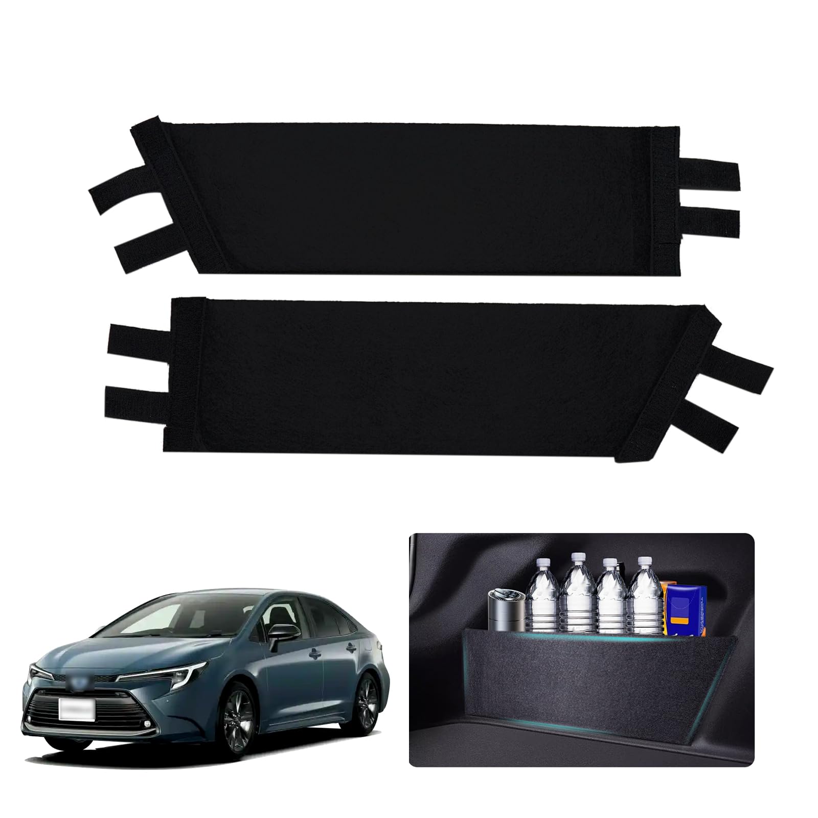 Frencstr Rear Trunk Organizer Side Divider Sticker fit for 2020-2024 Toyota Corolla Sedan Trunk Side Storage Baffle Partition Board for Toyota Corolla Accessories 2PCS