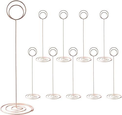 Miniatura 15 de Hoewina 26 soportes para números de mesa, soporte para tarjetas de lugar, soporte de alambre para fotos, portatarjetas de mesa de tamaño pequeño, Oro