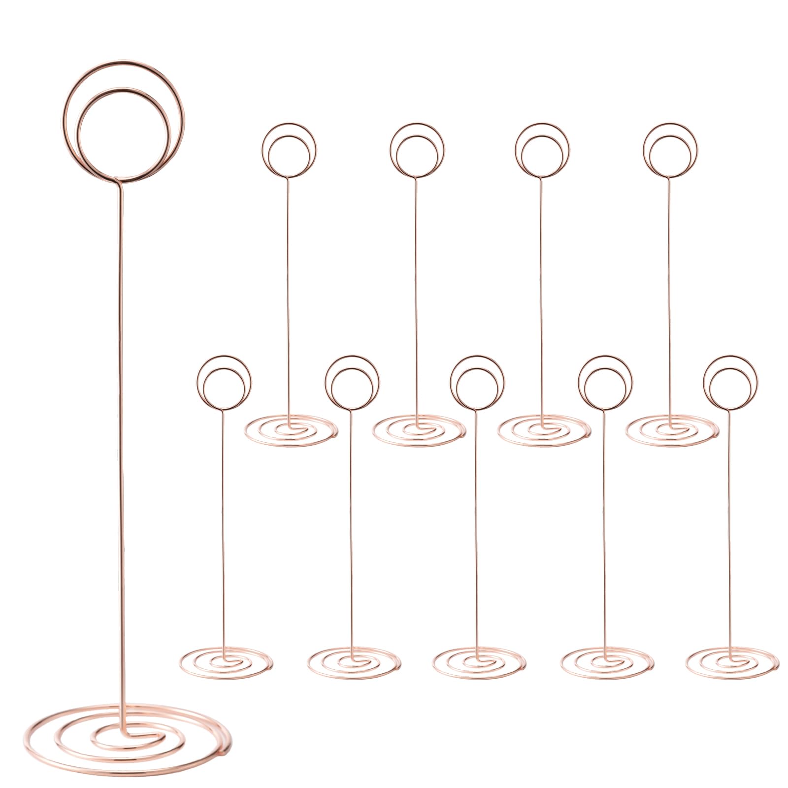 Table Number Holders, 10PCS Place Card Holder, Photo Holder (8.7"Rose Gold)