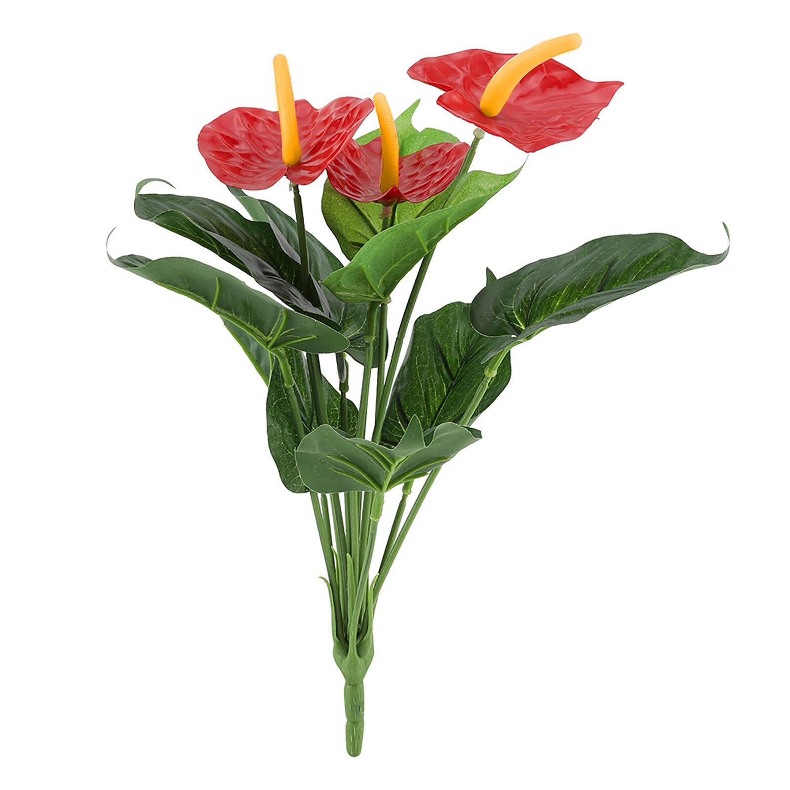 Yuehuam Plastic Artificial Plant Fake Red Lily Anthurium Flowers Bouquet Wedding Home Garden Decor