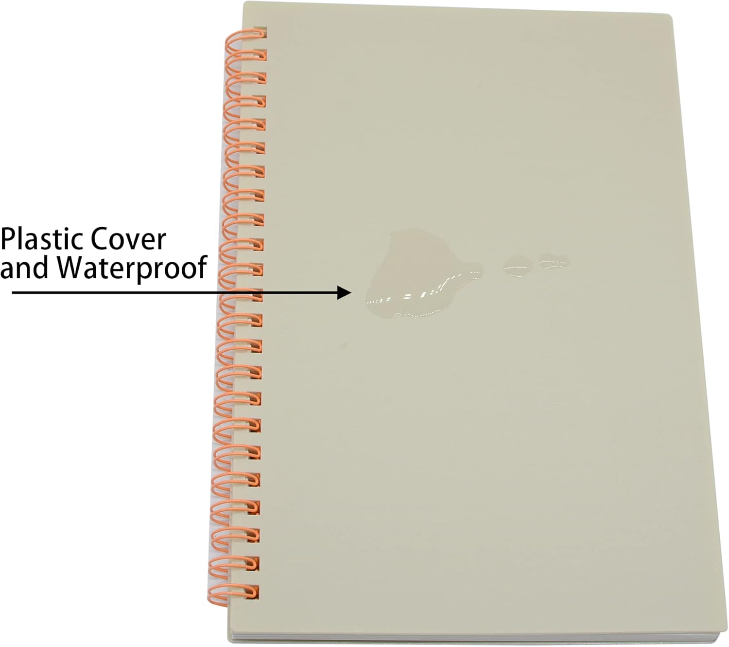 Yansanido Spiral Notebook, 6 Pcs A5 White Thick Plastic Hardcover 7mm College Ruled 80 Sheets -160 Pages Journals for Study and Notes (6 White A5) (Pack of 2)