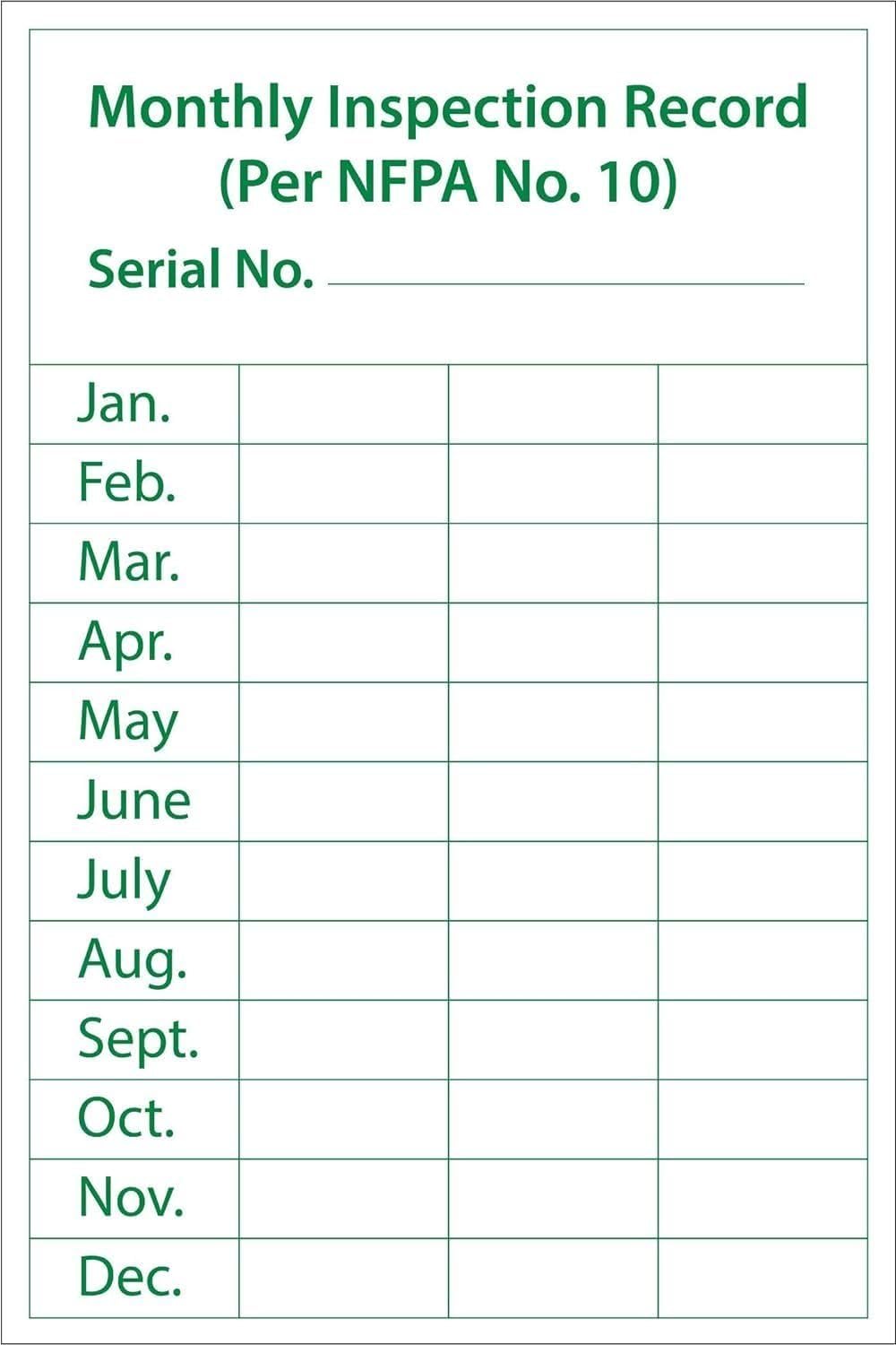 Snapklik.com : NMC ML1 Monthly Inspection Record Label - 2 In X 3 In ...