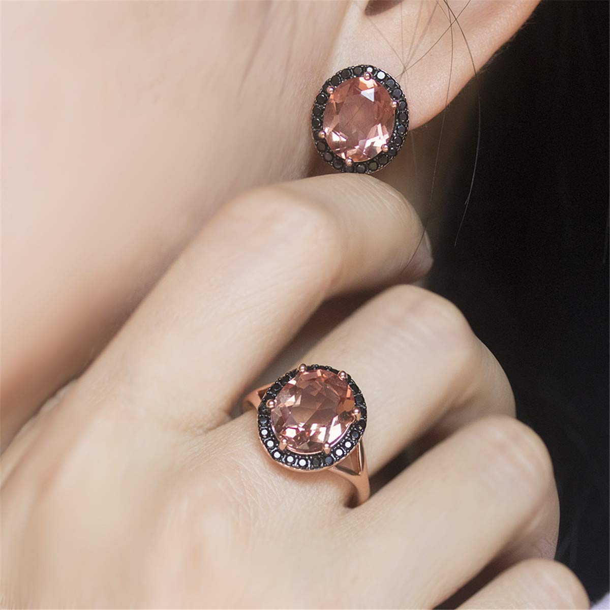 Anello Sultanit che cambia colore in argento Sterling 925 Nano Diaspore Gemma Belle Gioielli Nozze Halo Anelli per le Donne Regalo di Natale