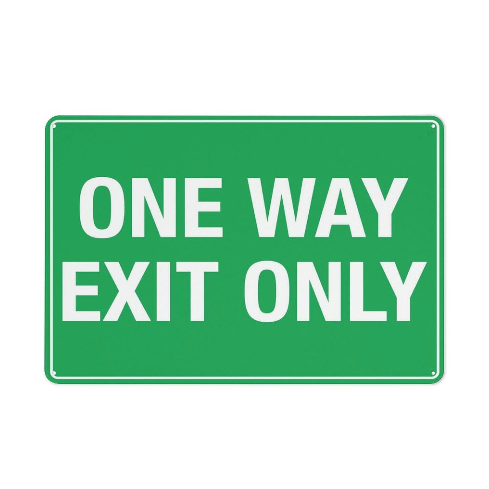 One Way (Exit Only) Sign, 8x12 Inch Rust-Free Aluminum Outdoor Metal Tin Sign for Home, Business, Yard