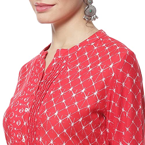 Image of Rangriti Off White Liva Straight Kurta for Women